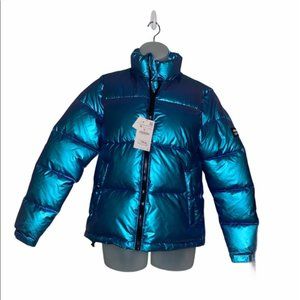 ZARA DNWR Blue Reflective Heavy Winter Coat Medium